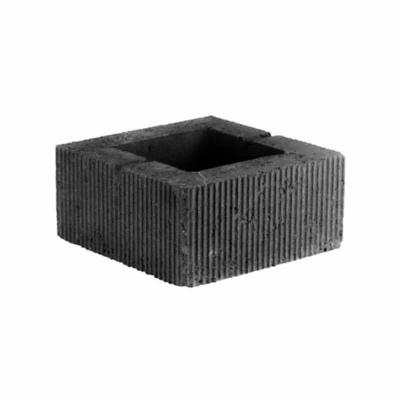 Колонный блок рифленый 300х300х140 мм черный #4