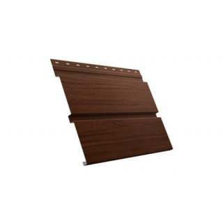 Софит металлический Квадро Брус с перфорацией Grand Line / Гранд Лайн, Print РФ 0.45, цвет Choco Wood (Шоколадное дерево)