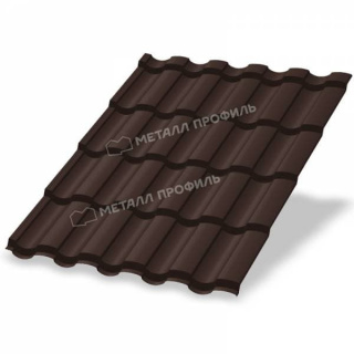 Металлочерепица Металл Профиль Монтекристо, NormanMP 0.5, коричневый шоколад RAL8017