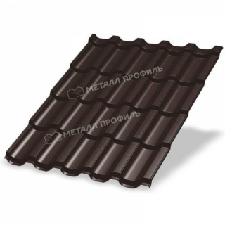 Металлочерепица Металл Профиль Трамонтана, PURMAN 0.5, коричневый шоколад RAL8017