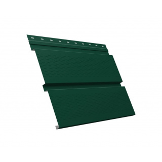 Софит металлический Квадро Брус с перфорацией Grand Line / Гранд Лайн, Satin 0.5, цвет Ral 6005 (зеленый мох)