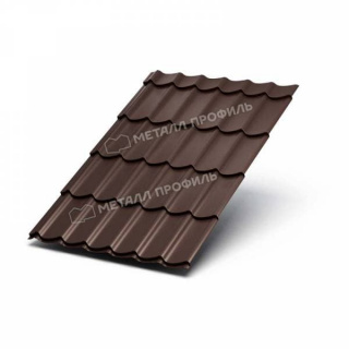 Металлочерепица Металл Профиль (Ламонтерра, Ламонтерра X, Макси), VikingMP 0.45, коричневый шоколад RAL8017